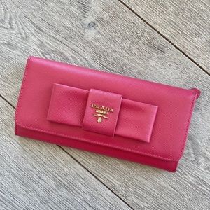 Prada Pink Saffiano Long Wallet 🍒
